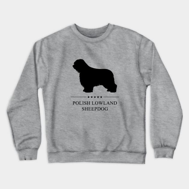Polish Lowland Sheepdog Black Silhouette Crewneck Sweatshirt by millersye